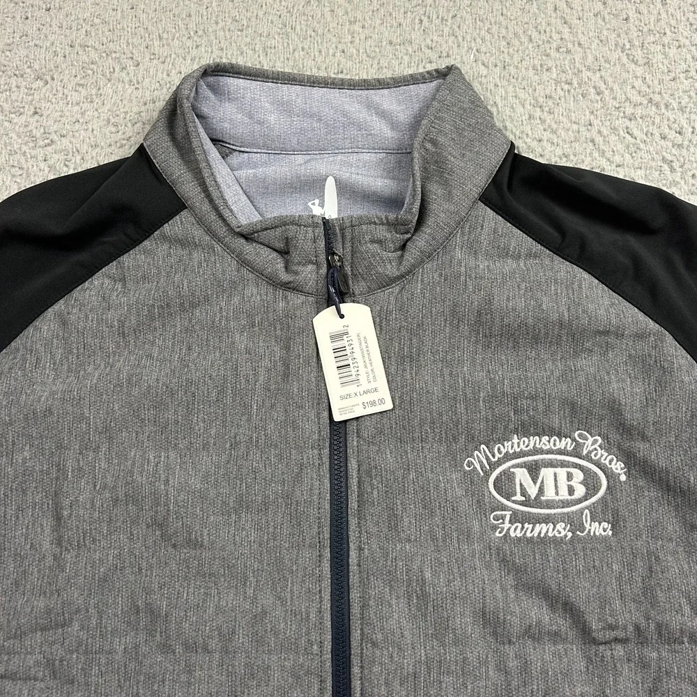 NEW Johnnie O Jacket Mens XL Gray Stinger Full Zip Golf Performance Comp Logo